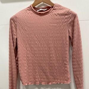 Lush Rushed Long Sleeve Shirt+Blouse+XS+Rose+Pink